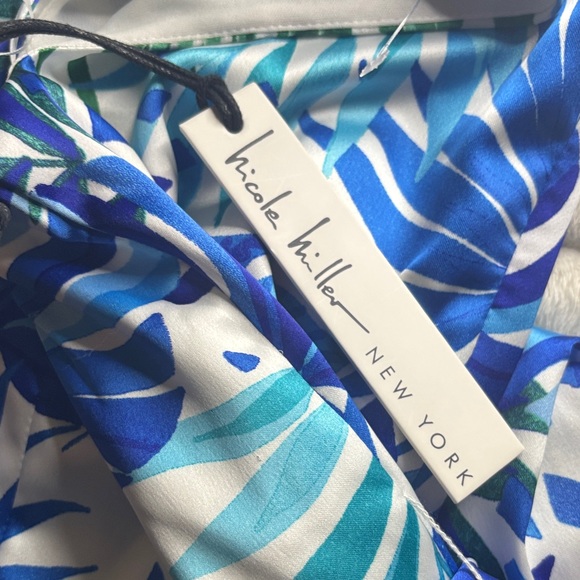 Nicole Miller Tropical Blue and Green Jumpsuit - Picture 4 of 5